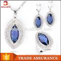China jewellery foctory wholesale royalblue crystal necklace earrings set jewelry